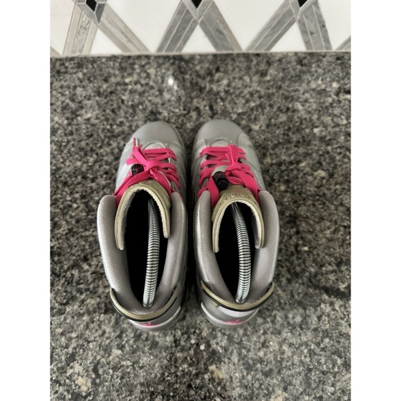 Jordan 6 Retro Valentines Day Shoes Girls Size 6.5Y Silver Pink High Top Sneaker - Picture 4 of 7
